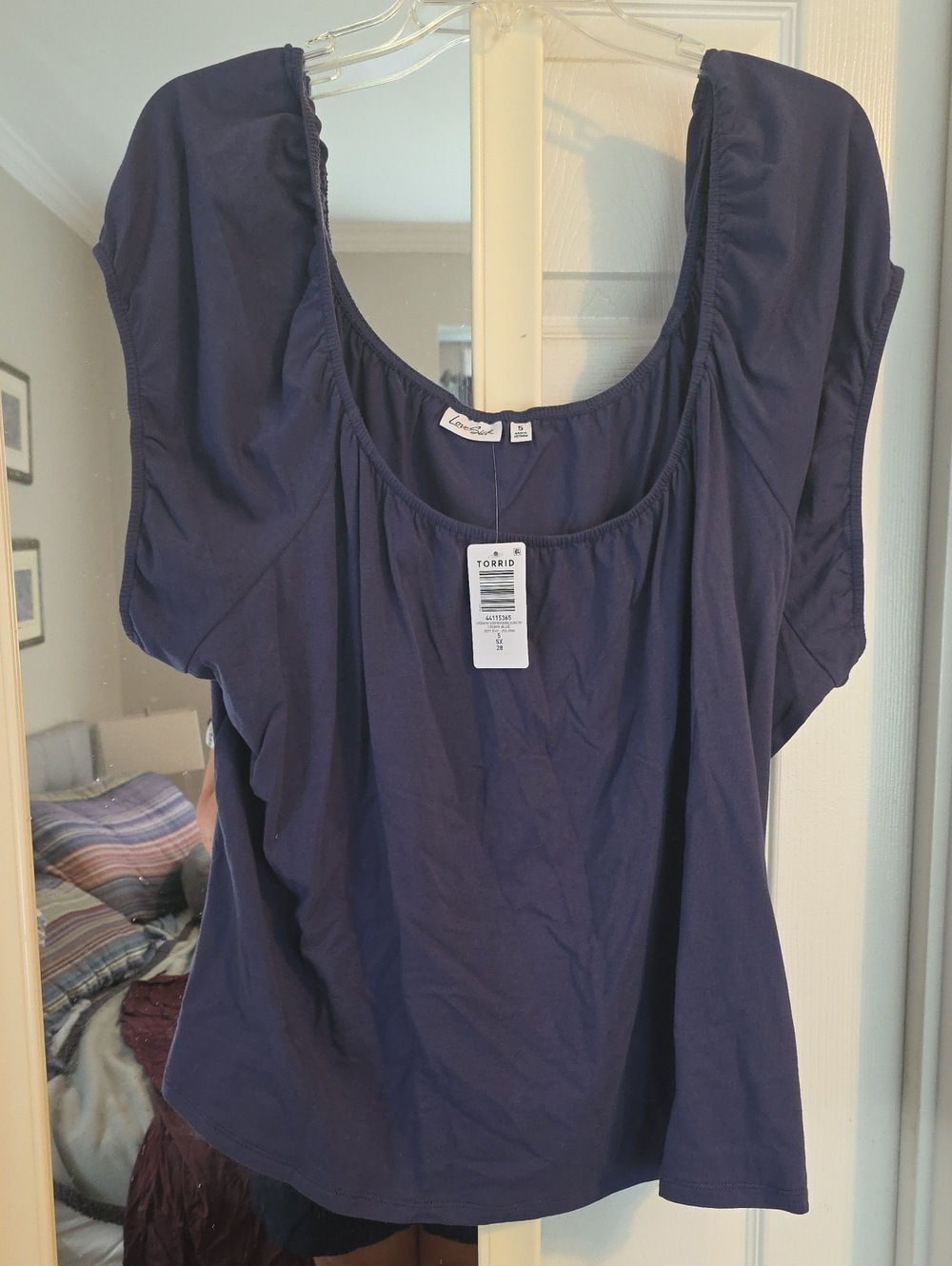 torrid Navy Scoop-Neck Short Sleeve Top